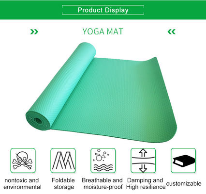 Rubber Fitness Gym 0.5cm 183x61cm Non Slip Exercise Mat