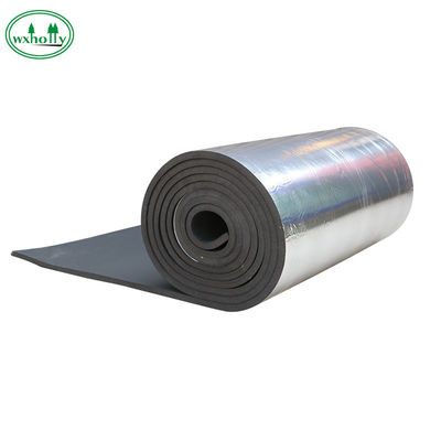 Back Bonded Aluminum Foil 0.5mm Fireproof Rubber Foam Insulation Roll